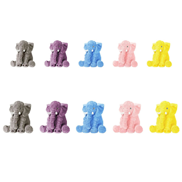 Stor elefant plys bamse grå blød udstoppet dyr pude plys Yellow