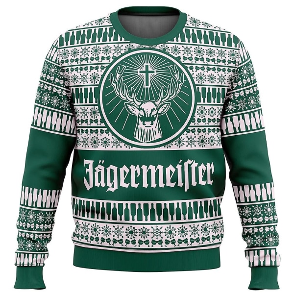 Jagermeister Ugly Christmas Sweater Gift Santa Claus Pullover Mens 3d Sweatshirt And Top Autumn And Winter Clot qd best