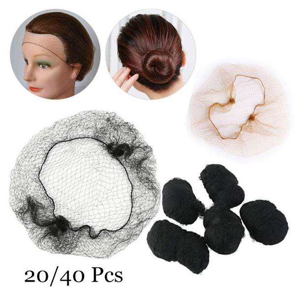 20/40 st osynliga hårsnät Fint nät mörkbrunt dark brown 40 Pcs