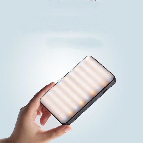 Mini LED-videolys, bærbar håndholdt lys justerbar dobbel fargetemperatur 2500k-8000k
