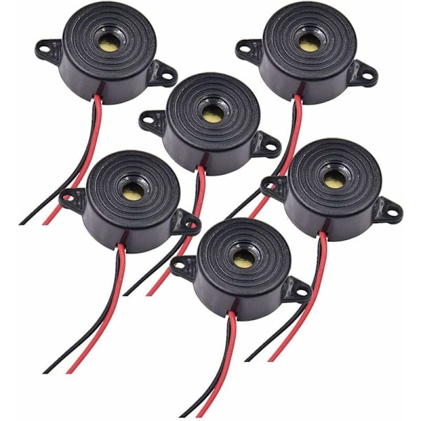 Elektronisk summer 12v summer DC 3-24V 12v sirene summer 85dB elektronisk alarm summer for 6 rom, kabellengde 120 mm