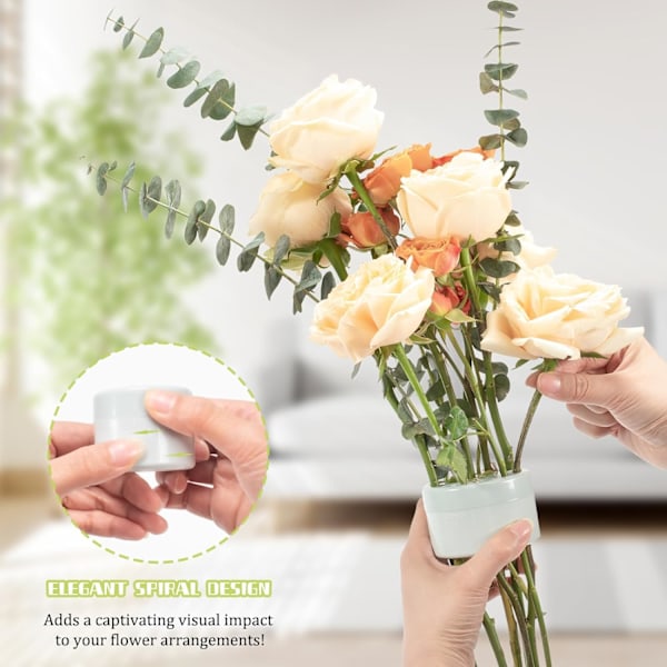 Kierteinen Ikebana-varrenpidike, uudelleenkäytettävä kukkavarrenpidike Kimppupidike Kimppukierre Kukka-asetelmatarvikkeet - 19 reikää