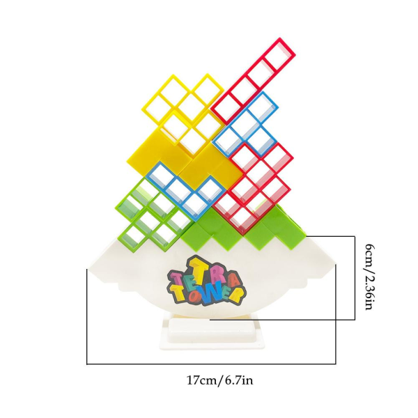 Tetra Tower Game Toy Tetris Balans Spel Leksak Stapelblock Stac