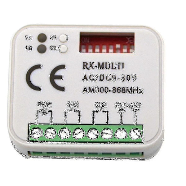 Garasjeport fjernkontroll mottaker 433 868mhz Rx Multi 300-900mhz Ac/dc 9-30v mottaker med fjernkontroll