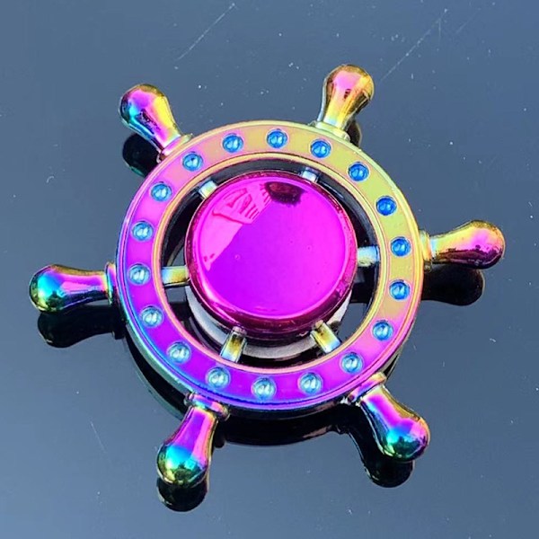 Metallisk Färgglad Legering Fingertopp Gyro Fingerrotation Användbart Verktyg för Tryckreducering Colorful One Piece Rudder 124