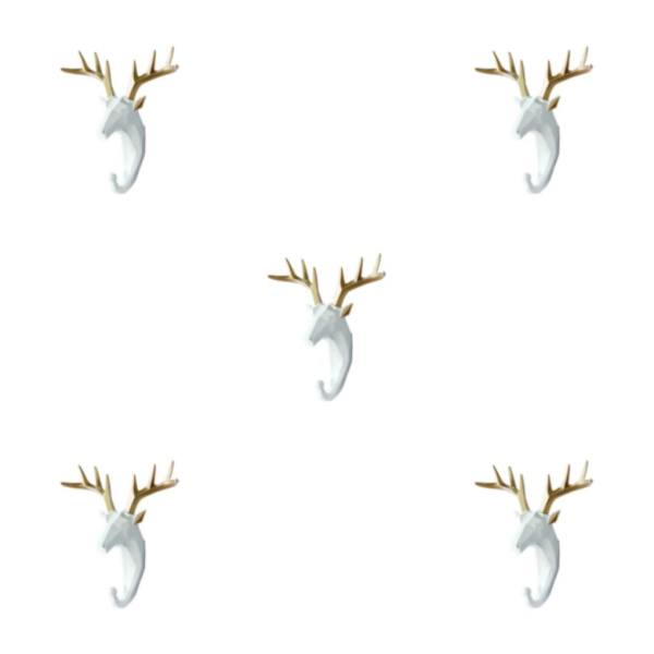 1/2/3/5 Robust og holdbar dyrehoved nøglekrog til enkel hvidguld (hjort) White gold (deer) 5 Sets