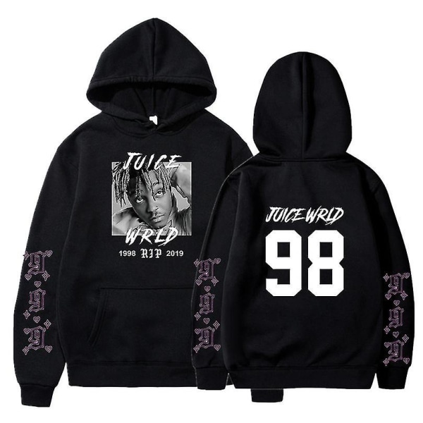 Rapper Juice Wrld Løs Sweatshirt Hoodie til Mænd og Kvinder Hvid White XXL