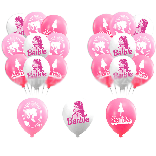 Ekte Barbie bursdagsfest tilbehør ballong banner dekorasjon