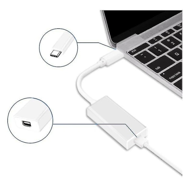 1x Thunderbolt 3 - Thunderbolt 2 -sovitin Type C -kaapeli USB Macbook Air Pro -laitteille