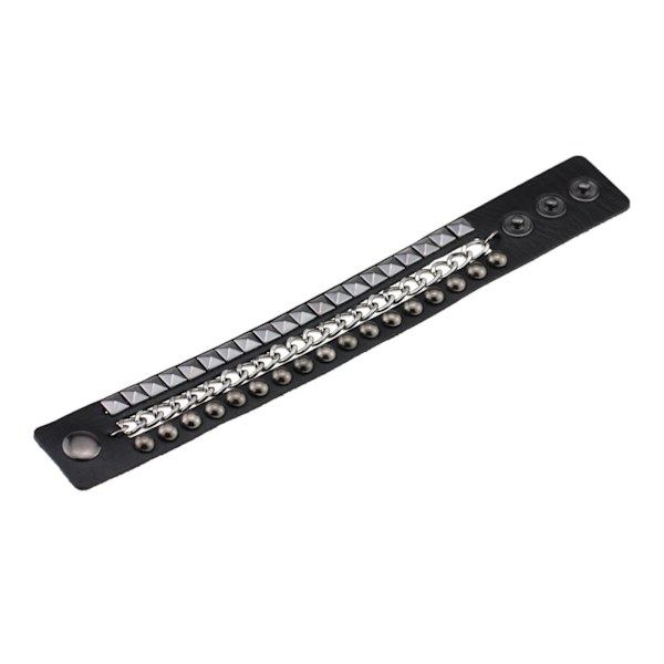 Punk Armband för Män Kvinnor - Goth Svart Spikad Läderarmband Manschettarmband Smycken Justerbar