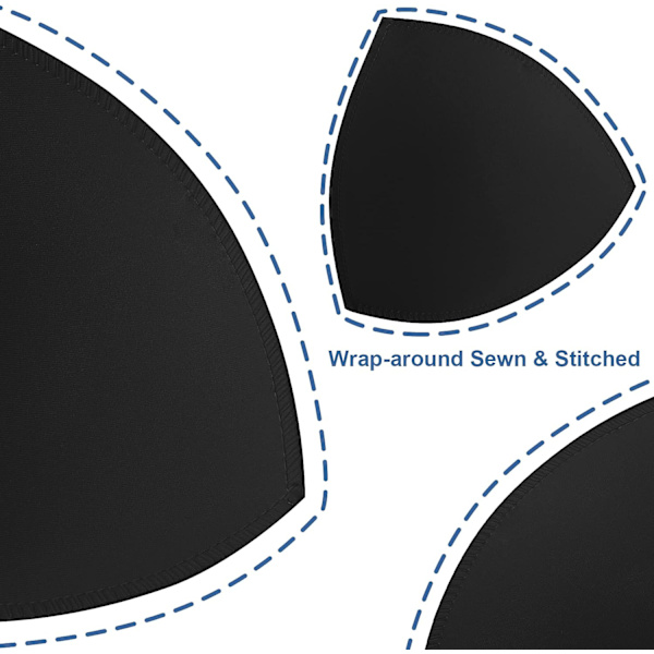 4 paria rintaliivien sisäpehmustetta, irrotettava urheilurintaliivin kuppi kolmio 4 paria musta 4 Pairs Black C/D