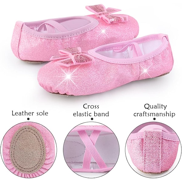 Ballettsko for jenter Cross Strap Dansesko Rosa Pink 34