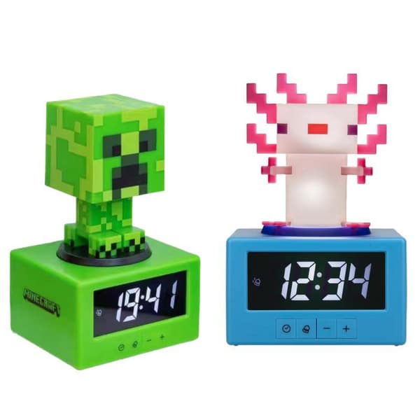 Minecraft Creeper Väckarklocka Lampa – LED Lysande Bordsklocka Dekoration