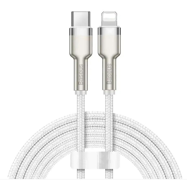 20w snabb USB C flätad laddningskabel för iPhone eller iPad sladd 2m vit