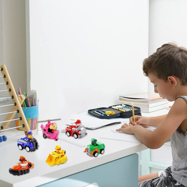 Paw Patrol -hahmot ja autot, 6 kappaleen setti, Paw Patrol -autot, lasten lelut, Chasea poliisiauto, joululahjat, syntymäpäivälahjat lapsille