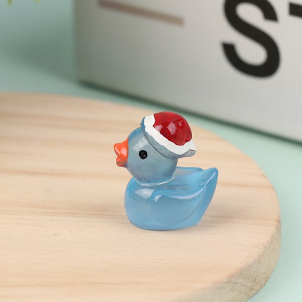 1 stk Mini Lysende Harpiks Ænder Gløder I Mørket Miniature Dekoration Blue