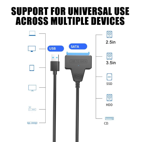 Sata-USB 3.0 -sovitinmuunnin kaapeli USB 3.0 kiintolevymuunnin usb3.0 one-size