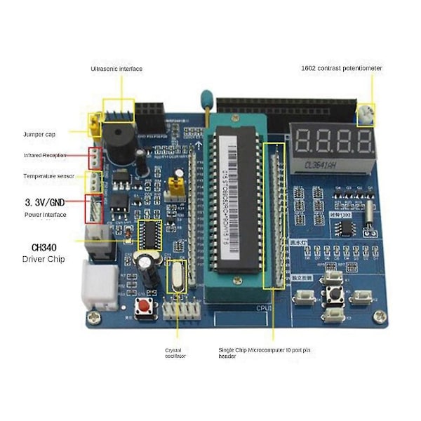 Hc6800- 51 Mikrocontroller System Læringskort Stc89c52 Udviklingskort