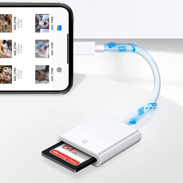 IC Apple Lightning till SD-kortkamera läsare adapter för iPhone iPad