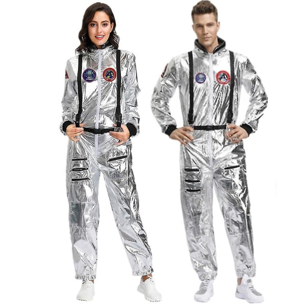Astronaut jumpsuit carnival cosplay party space kostym cosplay Women M Män But L