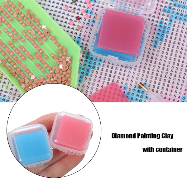Diamantmaleri Lim Ler Bore Mud 3pcs Red&3pcs Blue