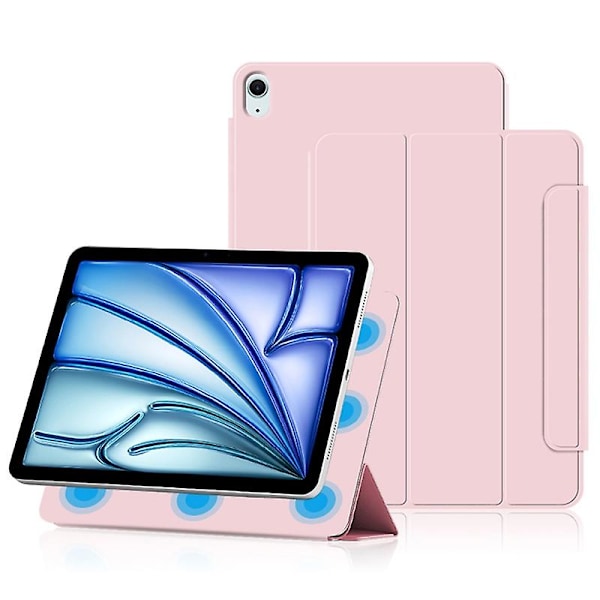 Stativ Etui til iPad Air 13 (2024) (M2) - Stødsikkert Magnetisk PU Læder Flip Etui - Pink Multicolor[qb] Multicolor Pink