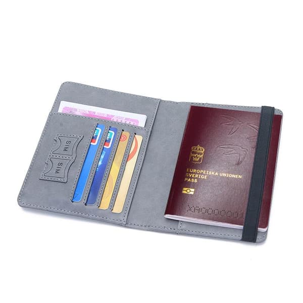 RFID-skyddad reseplånbok passfodral grå{BT} gray 1-Pack