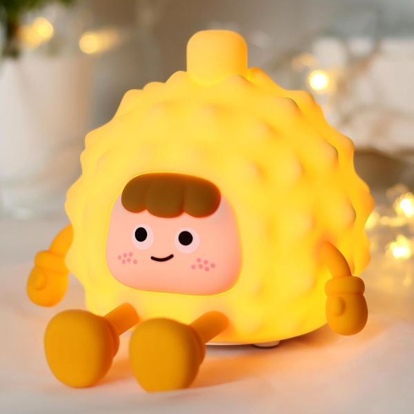 Durian Natlampe til Børn, Sød Silikon Durian Lampe, Dæmpbar Durian Berøring