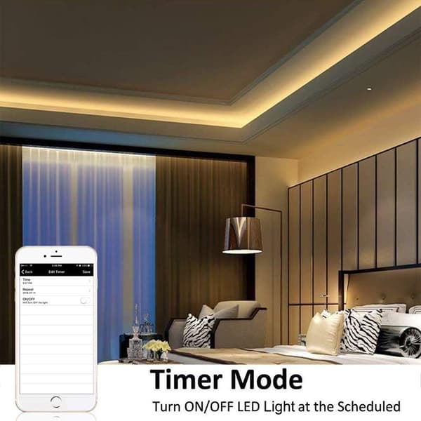 Trådløs dæmpbar LED-strip-controller, varmt hvidt/koldt hvidt, styret af WiFi/app, fungerer med Alexa-dæmpercontroller til Android/iOS-system Sunmostar