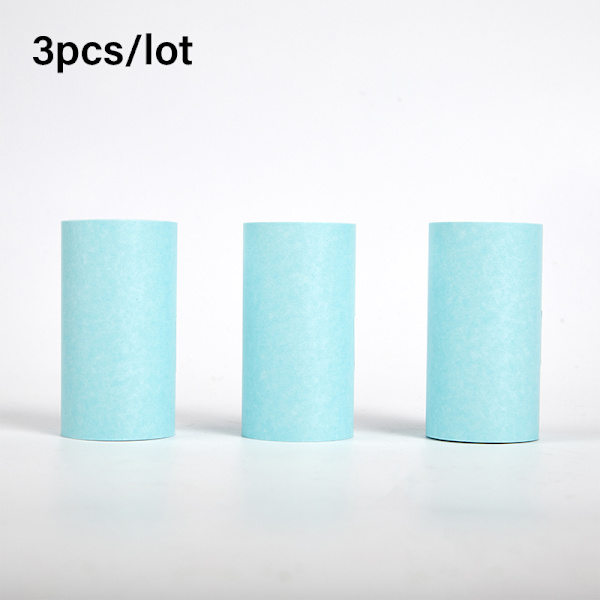 3 kpl minivalokuvatulostin Tulostettava tarra Paperirulla itseliimautuva Blue