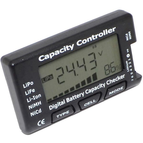 RC Cellmeter 7 Digital Batterikapacitetskontroll Testare Spänning för LiPo Life Li-Ion NiMH Nicd Cellmätare - WELLNGS