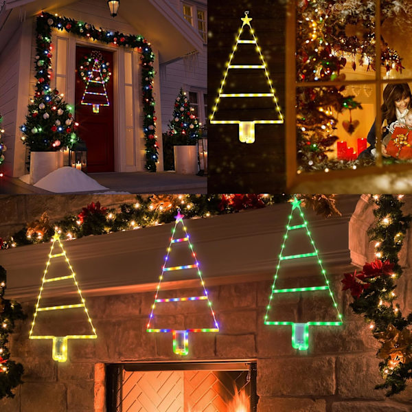 Julepynt Lys, LED Juletrappe Lys 2ft, 8 Tilstande & Timer Batteridrevne Julelys