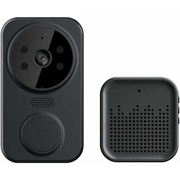 Trådløs videodørklokke, smart home wifi dørklokke udendørs trådløs dørklokke kamera chime tovejs lyd intercom nattesyn smart life app