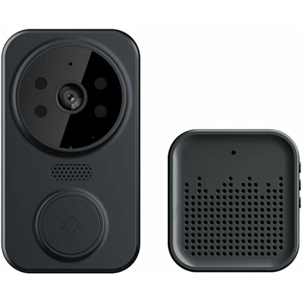 Trådlös videodörrklocka, smart home wifi dörrklocka utomhus trådlös dörrklocka kamera chime tvåvägs ljud intercom nattseende smart life app