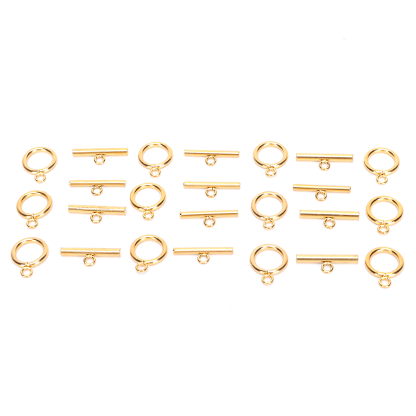 DIY Halskjede Armbånd Smykkefremstilling Rustfritt Stål Toggle Clasps Bar Set Toggle Connectors Gull