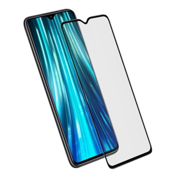 Xiaomi Redmi Note 8 Pro Hærdet Glas 9H Skærmbeskytter - Transparent Sort Kontur Sort