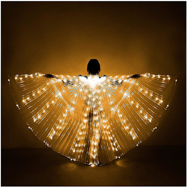 Led Luminous Big Wings Vuxen Varm Ljus Golden Wing Butterfly Cloak Bar Performance Fluorescerande Rekvisita, Halloween Dekoration Kläder