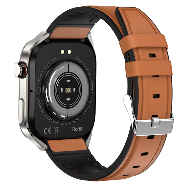 Smartwatch EKG, puls, blodtryck, sömn, stegräknare Brun Brun