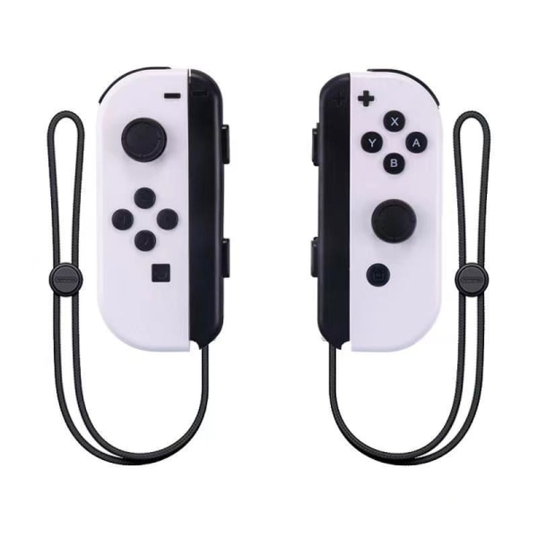 NS-switch vänster och höger handtag joycon handtag switch bluetooth handtag med fjärrväckning och handrem About white