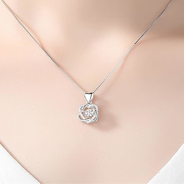 S925 Silverhalsband Dam Kragekedja Halsband Dam Present