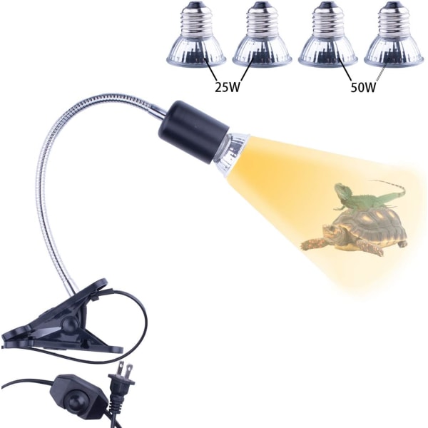 Reptilvarmelampe, UVB-lampe, UVB-reptilbelysningsarmatur, UVA UVB-reptillig