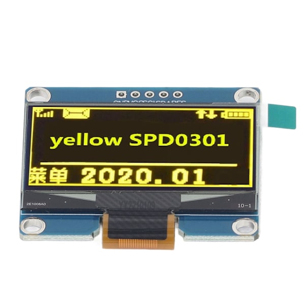 1,54 tommer displaymodul 5 pin IPS SPD0301 IC 128x64 opløsning SPI IIC interface organisk lysemitterende diode modul gul