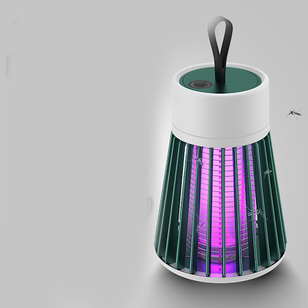 Myggestikkerlampe med lav støj, lav stråling, USB-opladning, multifunktionel, bærbar myggestikkerlampe til hjemmet, camping [opladningsmodel] (Green)Type2