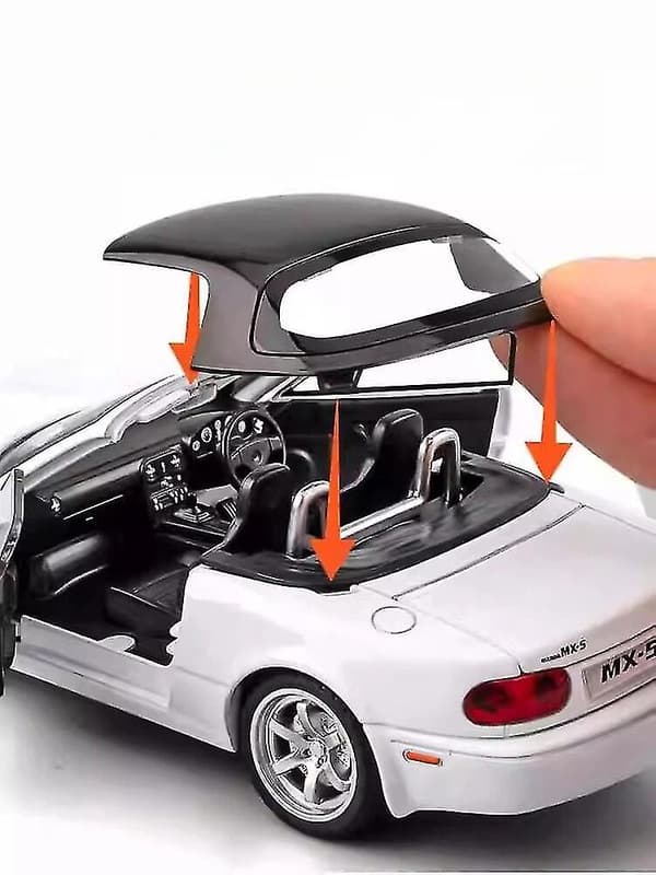 Miniature Mazda MX-5 Metal Modelbil med Lyd & Lys, Legetøjsbil med Åbningsdøre til Børns Samling[qb] Red