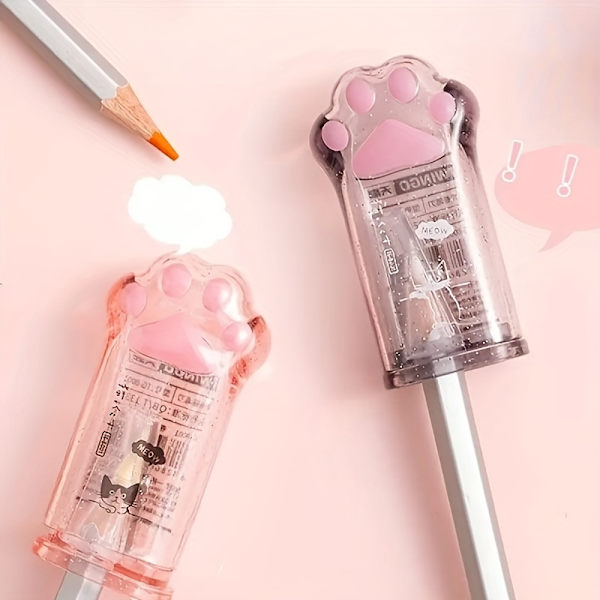 1 stk. kattepote blyantspidser - bærbar og æstetisk makeup og skønhedstilbehør til voksne Gray Cat Claw Pencil Planer