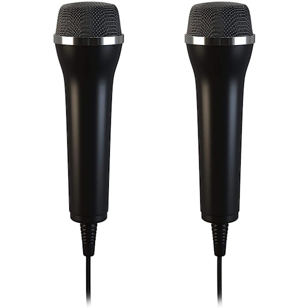2 Universelle USB-Mikrofoner til Karaoke og Optagelse (Wii, PS3, PS4, XboxOne, PC) - Sort