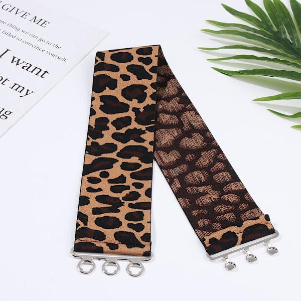 Brett elastiskt bälte Metallspänne Midjeband TRYCK leopard print