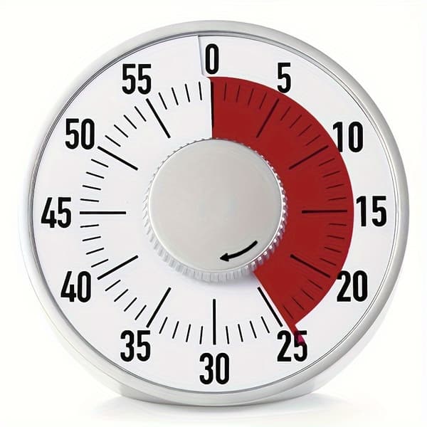 Magnetisk Mekanisk Nedtellingstimer 60 Minutter Kjøkken Matlaging Studietimer Silvery