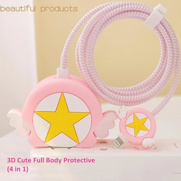 Søt tegneserie hurtiglader for Apple 18W 20W iPhone 14 13 12 sakura wings