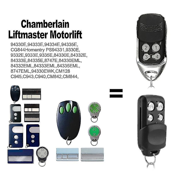 Liftmaster Chamberlain 94335e Fjärrkontroll 433.92mhz Garageportsöppnare[qb] Style 4 with logo